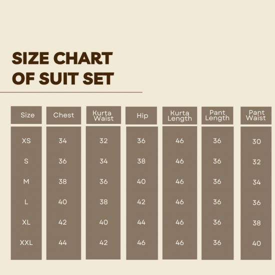 Size Chart - Anarkali Cotton Suit Set