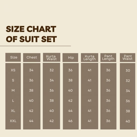Size Chart - Georgette Suit Set